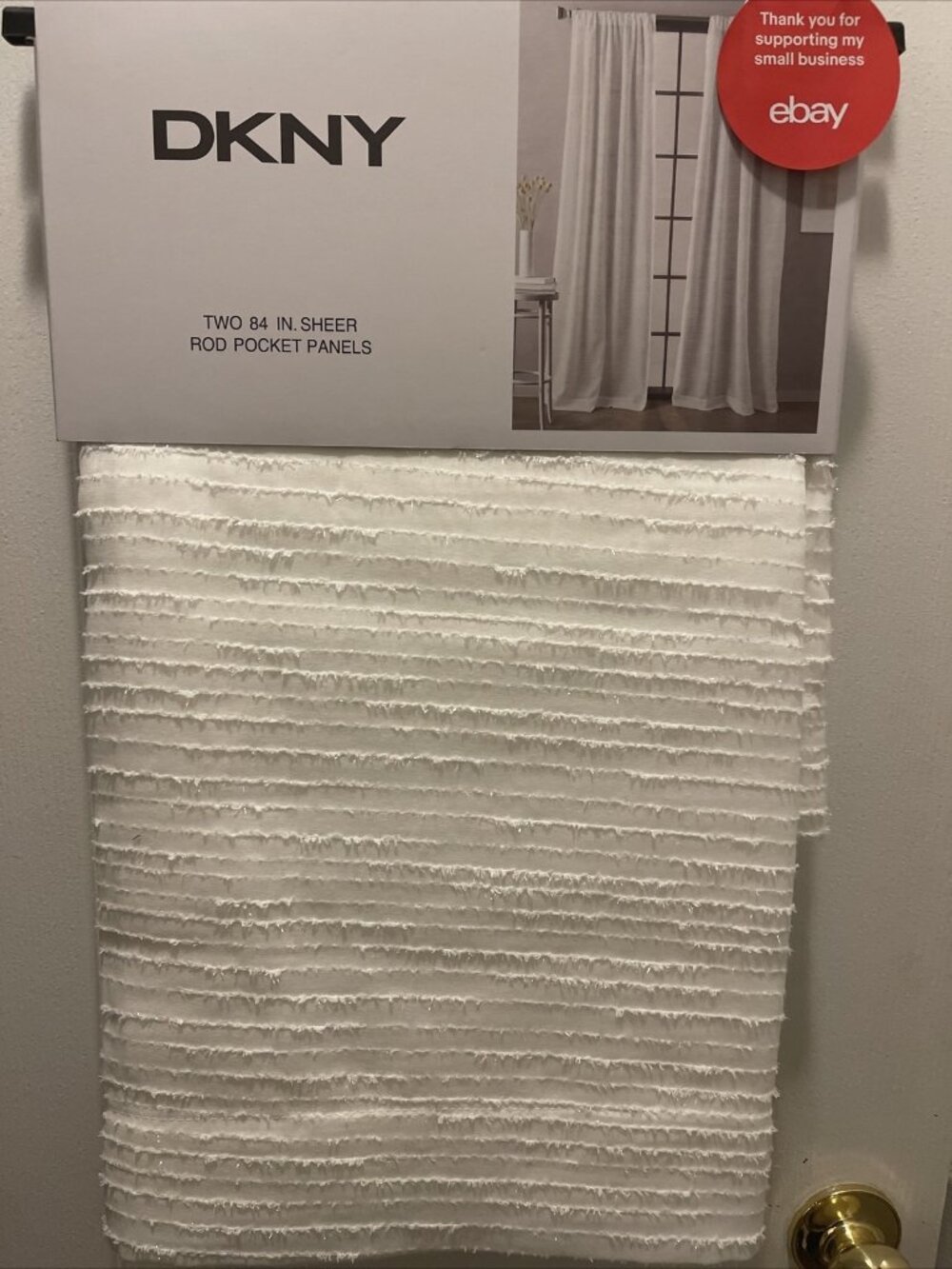 DKNY BOULEVARD Window Panels Curtains Drapes Decor White 50 x 84” Textured NEW